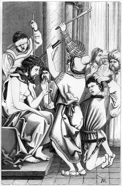 Kristuksen pilkkaaminen, 1500-luku 1849. tekijältä Bisson and Cottard