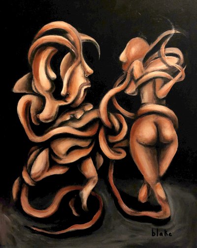 Adam & Eve, n. 2020 (akryyli kankaalle) tekijältä Blake Munch