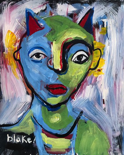 Lascaux numero 4, n. 2019 (akryyli kankaalle) tekijältä Blake Munch