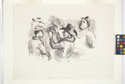 Leilão de cavalos (litografia)finlandês tekijältä Boardman Robinson