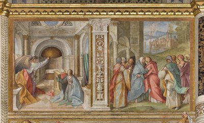 Keskilaivo, kolmas pohjoisväli, julistus, vierailu, Boccaccio Boccaccino 1516-17 tekijältä Boccaccio Boccaccino