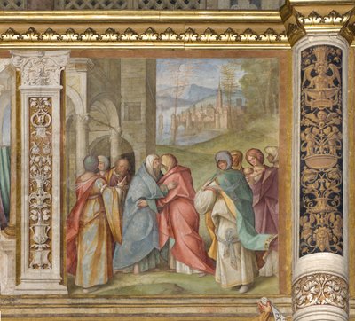 Keskilaiva, kolmas pohjoisosa, vierailu, Boccaccio Boccaccino 1516-17. tekijältä Boccaccio Boccaccino