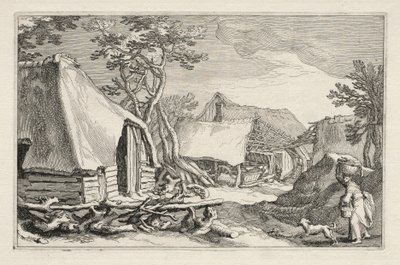 Maisema maalaistaloineen, 1613-1614. tekijältä Boetius Adams Bolswert