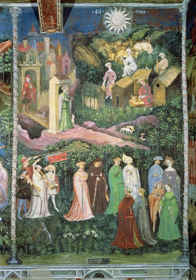 Kesäkuu, noin 1400 (fresko) tekijältä Bohemian School