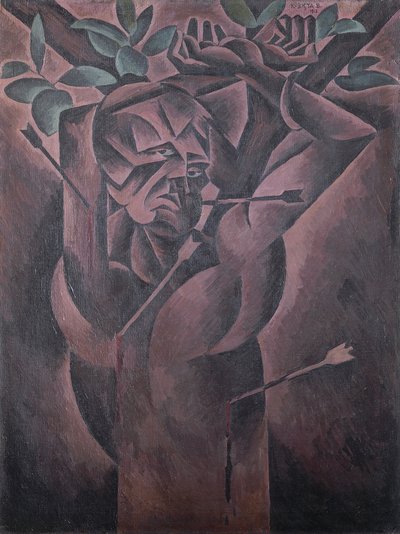 Saint Sebastian, kirjoittanut Bohumil Kubista (1884-1918), öljy kankaalle, 98x75 cm tekijältä Bohumil Kubišta
