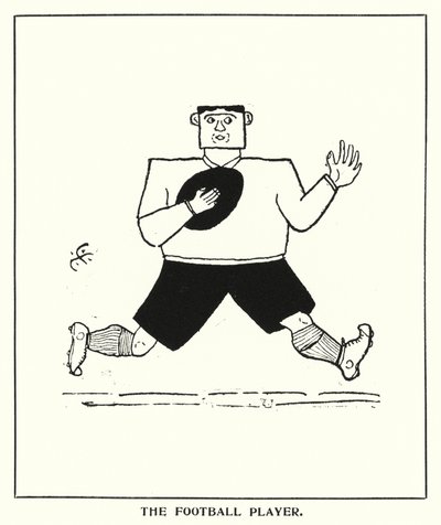 Oxford Quips: The Football Player (litho) tekijältä Bohun Lynch