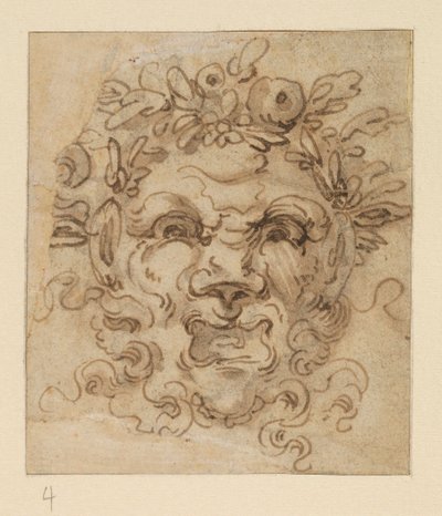Groteski naamio, 1600-luku tekijältä Bolognese School