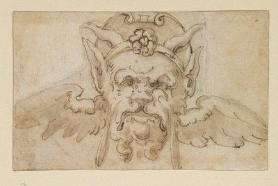 Groteski naamio, 1600-luku tekijältä Bolognese School