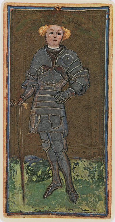 Miekkojen roisto, faksimile Tarot-kortista "Visconti"-pakasta, 1441-47 tekijältä Bonifacio Bembo