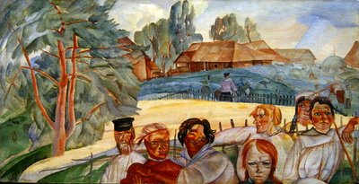 Venäjä, sarjasta Visages de Russie, 1917 (wc & guassi paperille) tekijältä Boris Dmitrievich Grigoryev