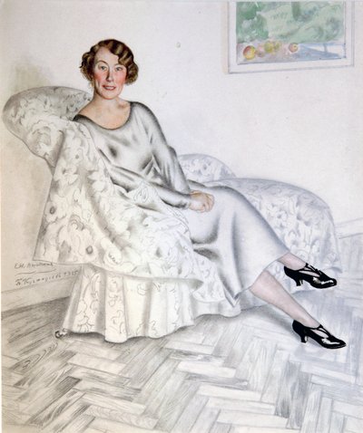 Lady in Interior, 1925. tekijältä Boris Mikhailovich Kustodiev