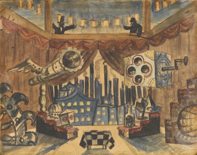 Englanti. Lavastus E. Zamyatinin teatterinäytelmään Kirppu tekijältä Boris Mikhailovich Kustodiev