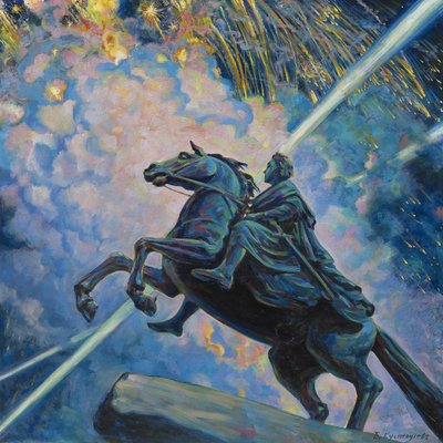 Ilotulitus. Pronssiratsumies tekijältä Boris Mikhailovich Kustodiev
