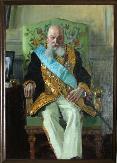 Kreivi Dmitri Martynovitš Solskin muotokuva 1833-1910, 1908 tekijältä Boris Mikhailovich Kustodiev