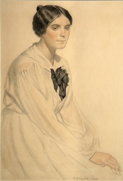 Xenia Nikolaevna Semenova Skalovan muotokuva, 1920 tekijältä Boris Mikhailovich Kustodiev