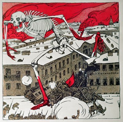 Pietarin vallankumouksellisten julkaisema juliste. tekijältä Boris Mikhailovich Kustodiev