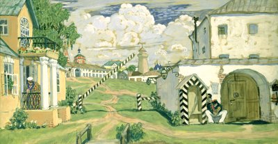 Lavastus Aleksanteri Ostrovskin näytelmään Tulinen sydän, 1911 (guassi ja tempera pahville) tekijältä Boris Mikhailovich Kustodiev