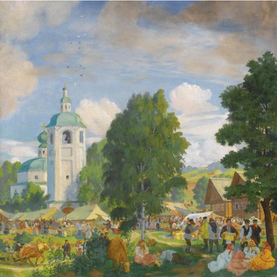 Kylämessut, 1920 tekijältä Boris Mikhailovich Kustodiev