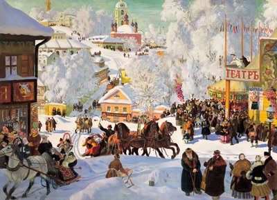 Laskiaisjuhla, 1919. tekijältä Boris Mikhailovich Kustodiev