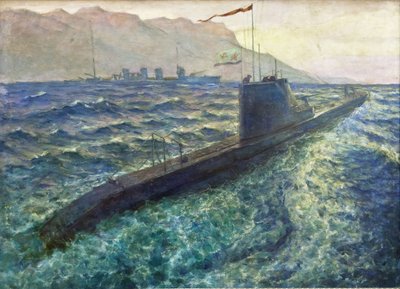 Sukellusvene par Deykin, Boris Nikolajevitš (1890-1945). Öljy kankaalle, koko: 101x137 tekijältä Boris Nikolayevich Deykin