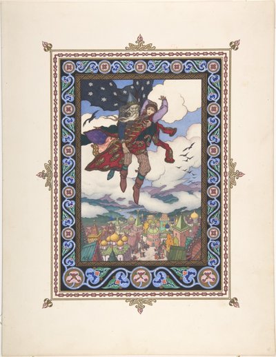 Kuvitus satulle Marya Morevna, n. 1925 tekijältä Boris Vasilievich Zvorykin