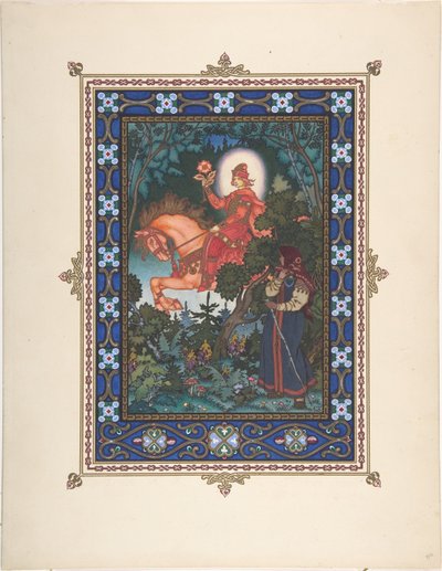 Kuvitus satuun Vasilisa Kaunis, n. 1925 tekijältä Boris Vasilievich Zvorykin