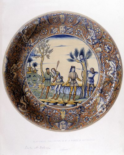 Daphne muuttui Laurieriksi pakenemaan Apollon takaa - kokoelmassa XV, XVI ja XVIII vuosisatojen italialaisia fajansseja, suunnittelija C. Delange ja C. Borneman, toim. Delange, Pariisi tekijältä Bornemann Bornemann