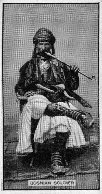 Bosnialainen sotilas 1800-luvun lopun valokuvasta tekijältä Bosnian Photographer