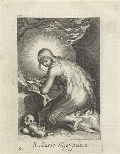Egyptin pyhä Maria Eremittaria S. Maria Aegyptiaca (otsikko esineessä) Eremittaria (sarjan nimi) Sacra Eremus Ascetriarum (sarjan nimi) tekijältä Boëtius Adamsz. Bolswert