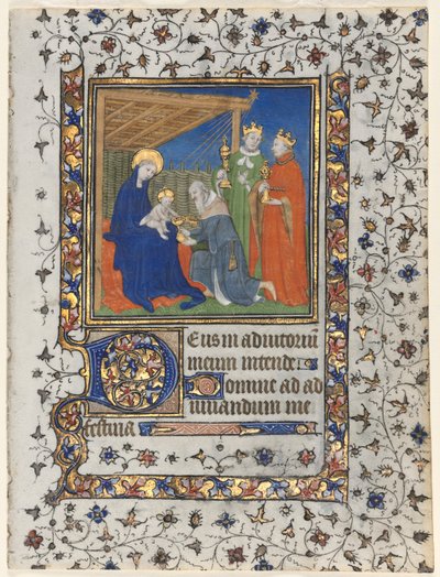 Bifolio tuntikirjasta: Adoration of the Magi, n. 1415. tekijältä Boucicaut Master