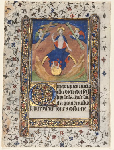 Lehti tuntikirjasta: Kristus tuomiossa, n. 1415. tekijältä Boucicaut Master