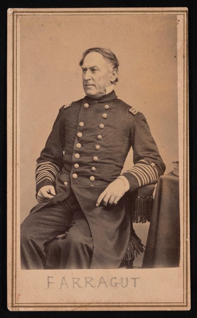 Muotokuva David Glasgow Farragutista 1801-1870, ennen vuotta 1870. tekijältä Brady