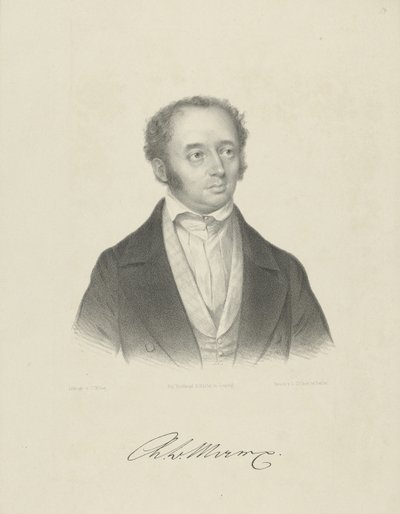 Adolph Bernhard Marxin muotokuva 1795-1866, n. 1830-1840. tekijältä Breitkopf and Härtel