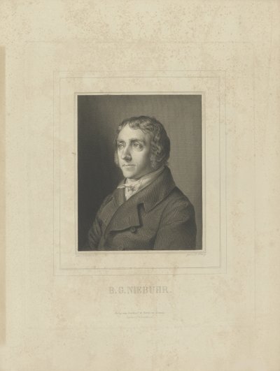 Barthold Georg Niebuhrin muotokuva 1776-1831, n. 1830-1840. tekijältä Breitkopf and Härtel