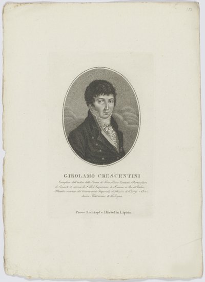 Girolamo Crescentinin muotokuva 1762-1846, vuoden 1800 jälkeen. tekijältä Breitkopf and Härtel