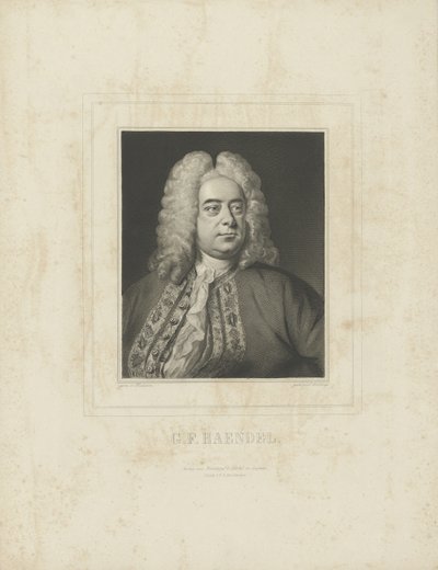 Säveltäjä Georg Friedrich Haendelin muotokuva 1685-1759, n. 1840. tekijältä Breitkopf and Härtel