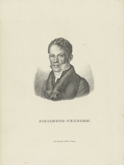 Pianisti ja säveltäjä Sigismund von Neukommin muotokuva 1778-1858, n. 1830. tekijältä Breitkopf and Härtel