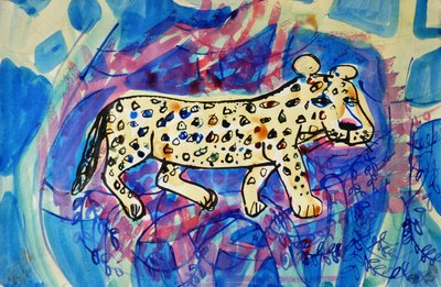 Leopard (akryylijulisteväri ja värilliset musteet) tekijältä Brenda Brin Booker