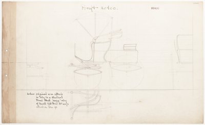 Työpiirustus Demi-Mail Phaetonille, no. 20400 tekijältä Brewster and Co.