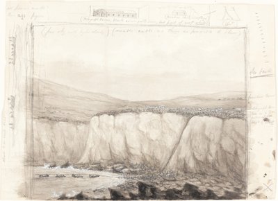 Luonnos veneistä kallion lähellä tekijältä British 19th Century