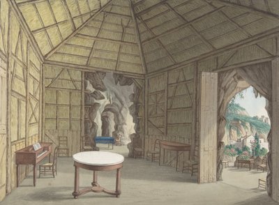 Ruokasali, Villa Barbaja, Napoli, 1800-1870. tekijältä British Anonymous 19th Century.
