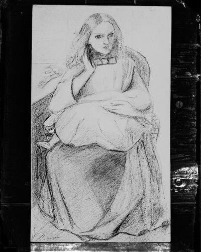 Valokuvallinen jäljennös teoksesta "Figure Study of Seated Woman with Child" (Istuvan naisen ja lapsen kuva). tekijältä British Photographer