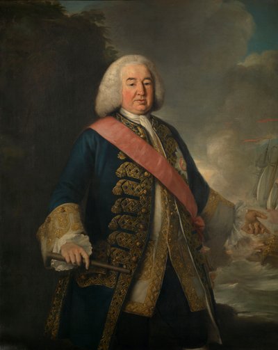 Amiraali Sir William Rowley (noin 1690-1768). tekijältä British School