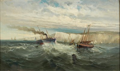 Breaking Waves at The White Cliffs of Dover (öljy kankaalle) tekijältä British School