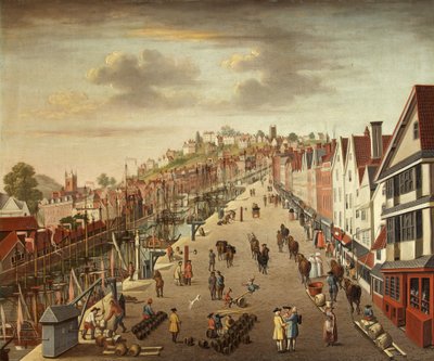 Broad Quay, Bristol, n. 1760 (öljy kankaalle) tekijältä British School