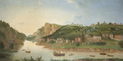 Hotwells, josta on näkymät Avon Gorgelle, n. 1730 (öljy kankaalle) tekijältä British School