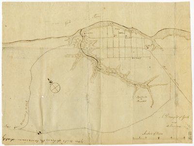 Yorktownin kartta Virginiassa lokakuussa 1781 tekijältä British School