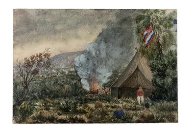 Mauna Kea tulivuori, Havaiji, maaliskuu 1859 (akvarelli paperille) tekijältä British School