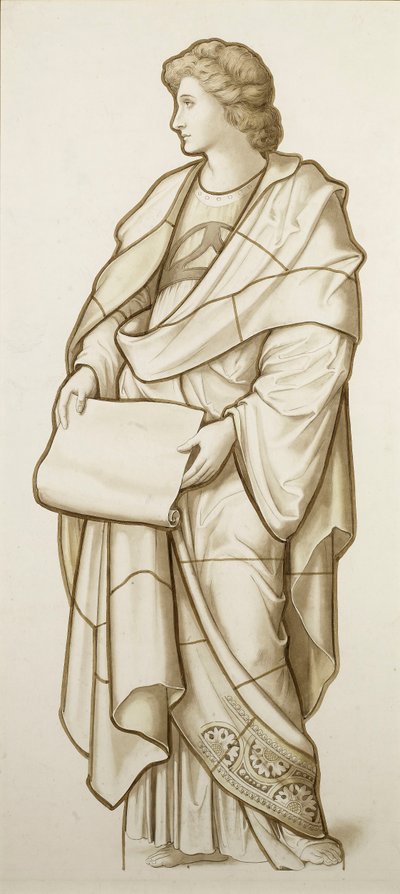 Kirjallisuuden museo - Sarjakuva lasimaalauksille, n. 1890 (akvarelli paperille) tekijältä British School