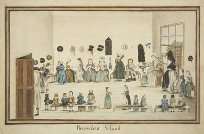 The Benevolent School, n. 1795 (akvarelli ja tussi paperille) tekijältä British School